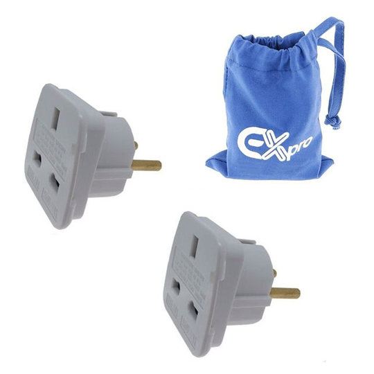 Ex-Pro 2 Pack Travel Adapter Converts UK Plugs to Israel Italy Kazakhstan