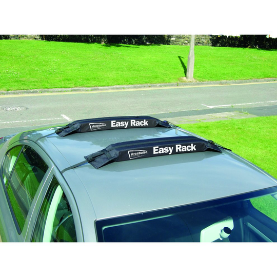 Easy To Fit Soft Roof Rack - Cushion Car Van System Bars Strap On Kayak Or Surf - Easy Fit Soft Cushion Car Van Roof Rack System Bars Strap On Kayak