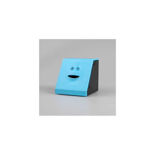 (blue) Money Eating Face Box Cute Facebank Piggy Coins Bank Funny Money Coin Box Fun