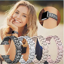 1 pcs Smart Watch Band for Apple iWatch Series 8 7 6 5 4 3 2 1 SE Apple Watch Stainless Steel Smartwatch Strap Luxury Bracelet Bling Diamond Metal Band Jewelry Bracelet Replacement Wristband Lightinthebox