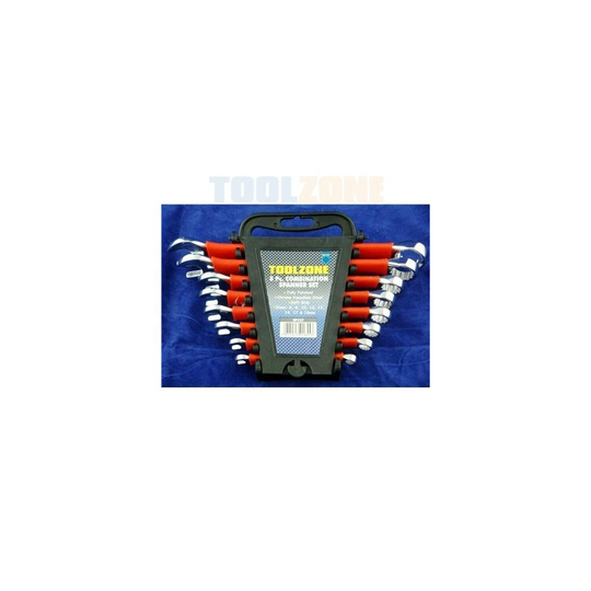 Toolzone 8 Piece Chrome Vanadium Metric Softgrip Combination Spanner Set - 19mm - set combination spanner 8 19mm 8pc 6 10 12 13 14 17 metric grip