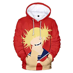 Inspired by My Hero Academia Himiko Toga Hoodie Cartoon Manga Anime Front Pocket Graphic Hoodie For Men's Women's Unisex Adults' 3D Print 100% Polyester Lightinthebox
