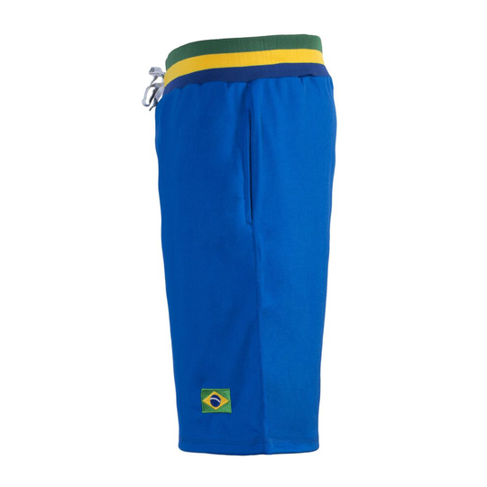 (L) Brasil Unisex Blue Baggy Gym Sports Basketball Boxing Beach Bermuda Shorts (Blue)