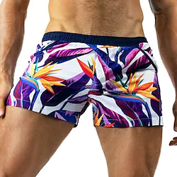 Men's Swim Trunks Swim Shorts Quick Dry Lightweight Board Shorts Bathing Suit with Pockets Drawstring Swimming Surfing Beach Water Sports Floral Solid Colored Printed Summer Lightinthebox