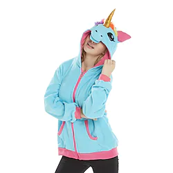 Adults' Nightwear Wearable Blanket Hoodie With Pocket Unicorn Character Onesie Pajamas Flannel Cosplay For Men and Women Carnival Animal Sleepwear Cartoon Festival / Holiday Costumes Lightinthebox