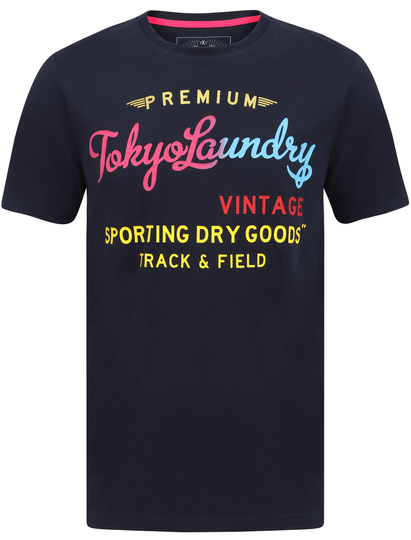 T-Shirts Candyshop Ombre Motif Cotton Jersey T-Shirt In Navy Blazer - Tokyo Laundry / S - Tokyo Laundry