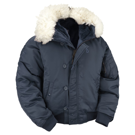 (Navy, L) Army Military N2B Snorkel Bomber Flight Jacket