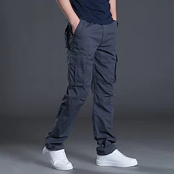 Men's Cargo Pants Hiking Pants Trousers Work Pants Military Outdoor Ripstop Windproof Breathable Quick Dry Pants / Trousers Bottoms 6 Pockets Black Gray Cotton Work Climbing Camping / Hiking / Caving Lightinthebox