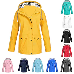 Women's Rain Jacket Waterproof Hiking Jacket Hoodie Jacket Outdoor Windproof Breathable Quick Dry Sweat-Wicking Lightweight Outerwear Trench Coat Windbreaker Parka Hunting Fishing Climbing Lightinthebox