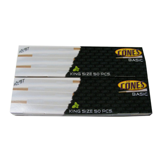 100 Pack Box of King Size Pre Rolled Ready Made Paper Smoking Cones Kingsize