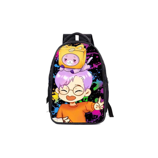 (Purple, Knapsack) Lankybox Backpack 3d Printing Casual School Bags For Teenage Girls Pencil Boxes