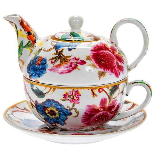 William Morris Anthina Florals Tea For One Ceramic Teapot Cup Saucer Fine China