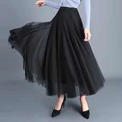 Ballroom Dance Skirts Tulle Women's Party Daily Wear High Polyester Lightinthebox
