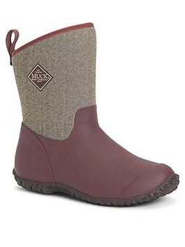 Muck Boots Muckster Mid Wellington Boots - Burgundy, Burgundy, Size 3, Women