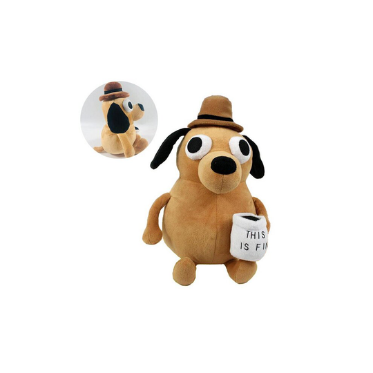 This Is Fine Dog Plush Toy Soft Stuffed Doll Gift