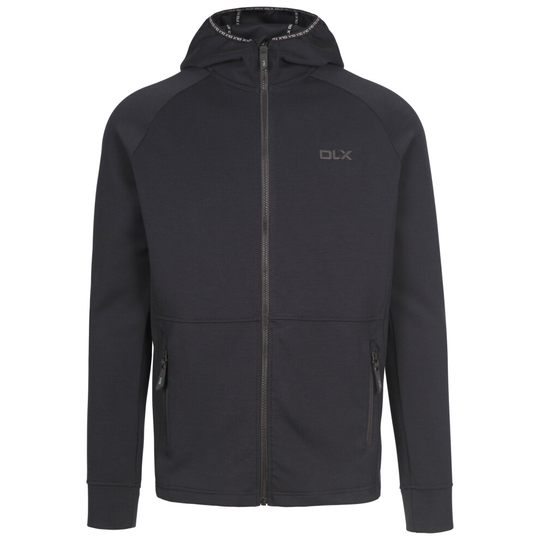(M, Black) DLX Mens Hoodie Full Zip Anthony