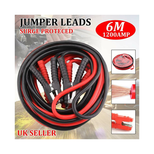 Jump Leads Heavy Duty Car Van Starter Booster Cables 6M 1200AMP Bat