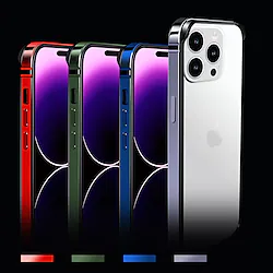 Slim Metal Bumper Case Compatible with iPhone 14 13 12 Pro Max Metal Bumper Cover with Soft TPU Lightinthebox