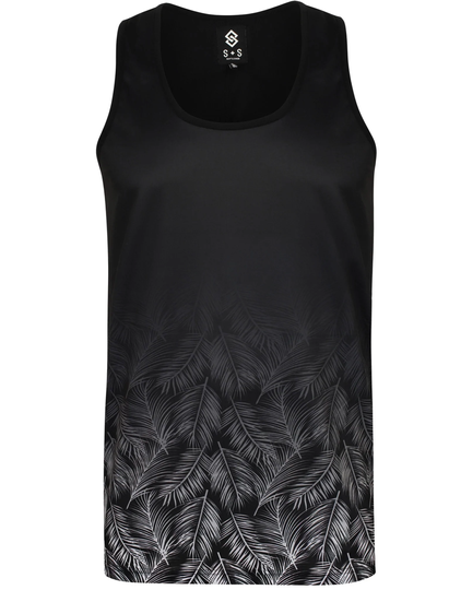 Vests St Whiteleaf Palm Printed Vest Top In Black - Saint & Sinner / XS - Tokyo Laundry