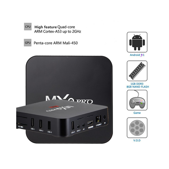 Smart Tv Box MXQ pro Android 7.1 4K 1GB 8GB HD RK3229 Wifi