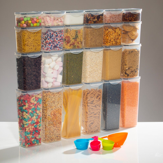 24 Pcs Clear Plastic Food Storage Containers Set With Boxes Lids