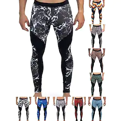 Men's Compression Pants Compression Tights Leggings Drawstring Side Pockets Compression Pants Athletic Athleisure Breathable Quick Dry Soft Fitness Gym Workout Running Sportswear Activewear Leopard Lightinthebox