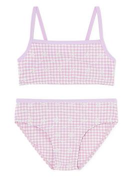 Accessorize Girls Gingham Lilac Bikini - Lilac