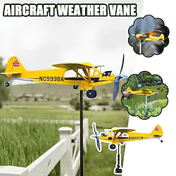Cub Airplane Weather Vane, 2022 New Aircraft Wind Spinner Metal Weather Vane Windmill, Upgrade Weather Vane For Barn Yard Garden Terrace Lawn Lightinthebox
