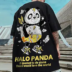 Inspired by Animal Panda letter T-shirt Anime Cartoon Anime Classic Street Style T-shirt For Men's Women's Unisex Adults' 3D Print 100% Polyester Lightinthebox