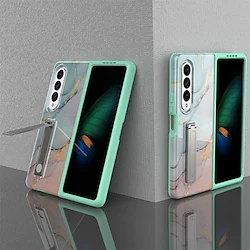 Phone Case For Samsung Galaxy Flip Z Fold 4 Bumper Frame Flip Full Body Protective Marble TPU Lightinthebox