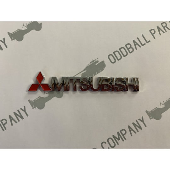 Mitsubishi Badge Emblem Decal 3D Chrome Red Logo Boot Tailgate Car Commercial