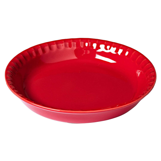 Pyrex Supreme Kitchen Ceramic Pie Dish with Grips 25cm Cherry Red