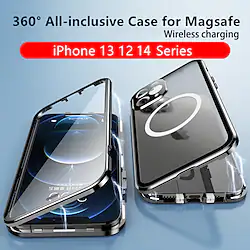 Phone Case For Apple Full Body Case iPhone 14 Pro Max iPhone 14 Plus iPhone 13 12 11 Pro Max Mini Portable Universal Frosted Transparent Solid Colored Aluminum Alloy Tempered Glass PC Lightinthebox