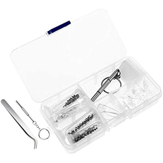 Spectacle Repair Kit Glasses Repair Kit Optical Repair Tool with Glasses Screws Nose Pads (Glasses Repair Kit)