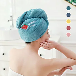 Dry Hair Cap Absorbent Shower Cap Washing Hair Quick-drying Embroidery Towel Female Thickened Adult Long Hair Wiping Head Scarf Lightinthebox