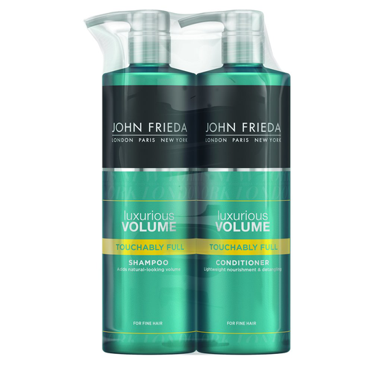 John Frieda Duo Pack Luxurious Volume Touchably Full Volumising Shampoo and Conditioner Set for Fine Hair, 2 x 500 ml
