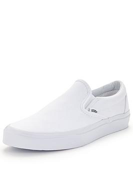 Vans Classic Slip-On Plimsolls - White, White, Size 12, Men