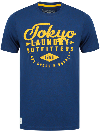 T-Shirts Robins Motif Cotton Jersey T-Shirt In Mid Blue Grindle - Tokyo Laundry / S - Tokyo Laundry
