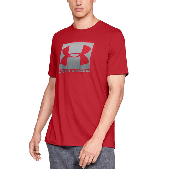 (XXL, Red) Under Armour UA Mens Boxed Sports Style Crew Neck Gym Fitness T-Shirt Top Tee