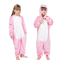Kid's Kigurumi Pajamas Dinosaur Patchwork Onesie Pajamas Flannelette Cosplay For Boys and Girls Carnival Animal Sleepwear Cartoon Festival / Holiday Costumes Lightinthebox