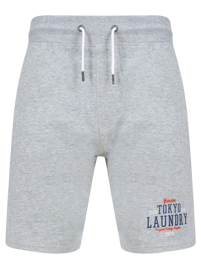 Jogger Shorts Dischord Motif Brushback Fleece Jogger Shorts in Light Grey Marl - Tokyo Laundry / S - Tokyo Laundry
