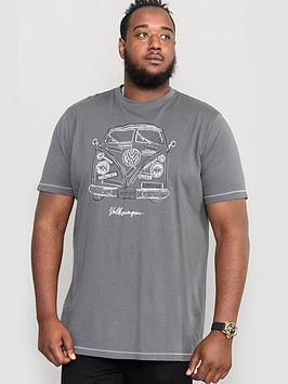 D555 Acton Official Vw Camper Van With Badges Print T-Shirt