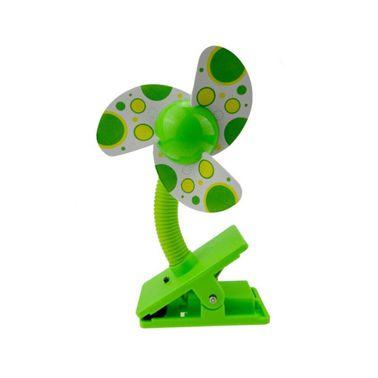 (Green) Baby Safety Pushchair Car Seat Prams Portable Stroller Clip on Mini Fan Soft Fin Accessories