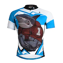 ILPALADINO Men's Cycling Jersey Short Sleeve Bike Jersey Top with 3 Rear Pockets Mountain Bike MTB Road Bike Cycling Breathable Ultraviolet Resistant Quick Dry Soft Blue Sports Clothing Apparel Lightinthebox