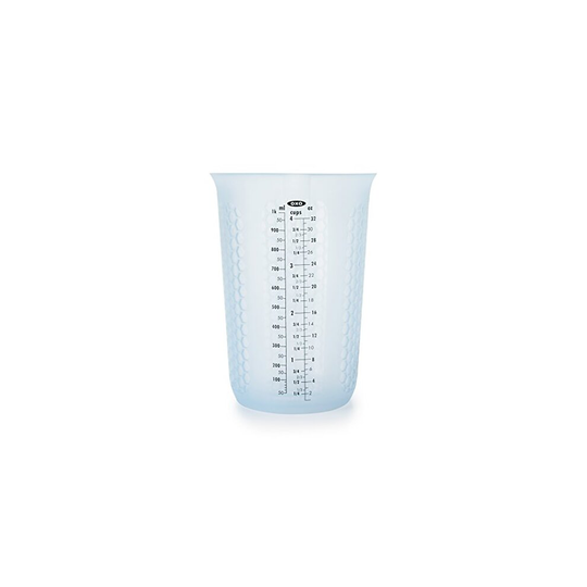 OXO Good Grips 4-Cup Squeeze & Pour Silicone Measuring Cup with Stay-Cool Pattern
