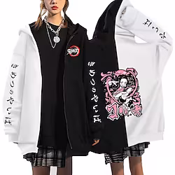 Inspired by Demon Slayer: Kimetsu no Yaiba Kamado Nezuko Hoodie Cartoon Manga Anime Classic Street Style Outerwear For Men's Women's Unisex Adults' Hot Stamping 100% Polyester Lightinthebox