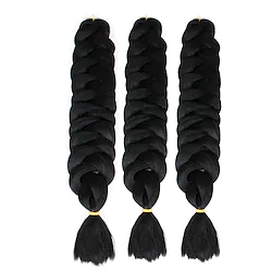 Crochet Hair Braids Jumbo Box Braids Natural Color Synthetic Hair Braiding Hair 3 Pieces Heat Resistant Lightinthebox