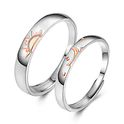 Men Women Couple Rings Wedding Classic Silver S925 Sterling Silver Sun Stylish Trendy 1 Pair Lightinthebox