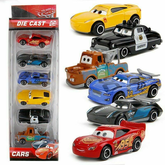 6X Disney Pixar Cars 3 Lightning McQueen Racer Car Kids Toy Collection Set Boxed