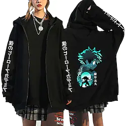 Inspired by My Hero Academia Deku Cartoon Manga Outerwear Anime Graphic Outerwear For Men's Women's Unisex Adults' 3D Print 100% Polyester Lightinthebox